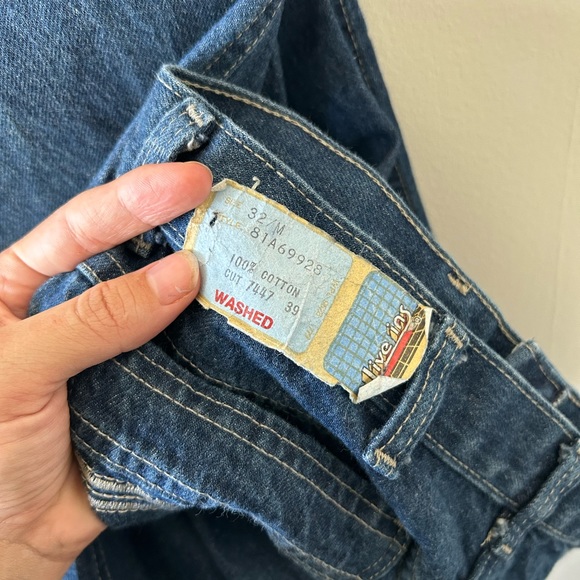 Vtg Live Ins 32/M Jeans Unisex Stitched Pockets Denim Blue Bootcut 80s Retro - Picture 5 of 5